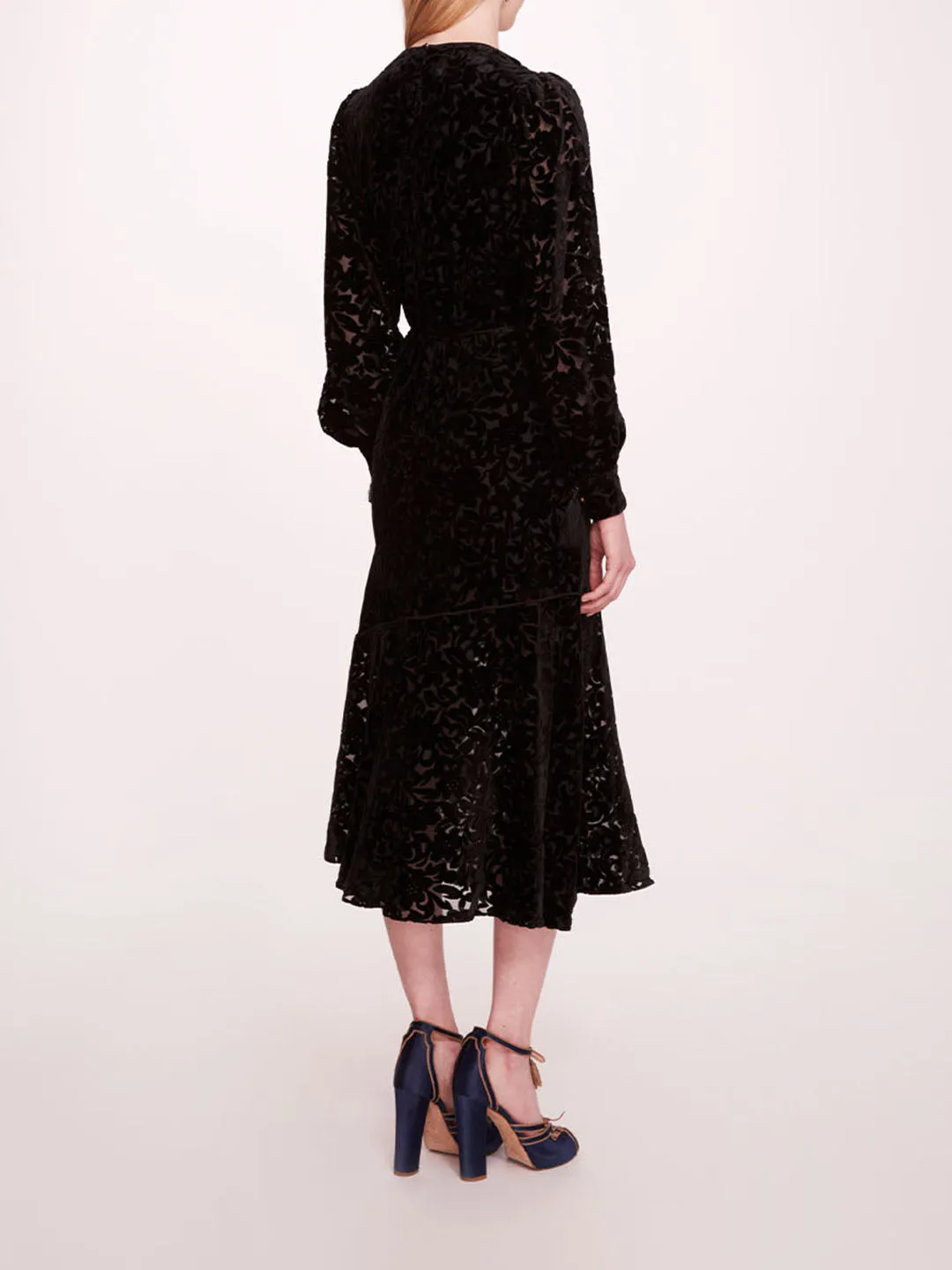 Velvet Burnout Midi Dress