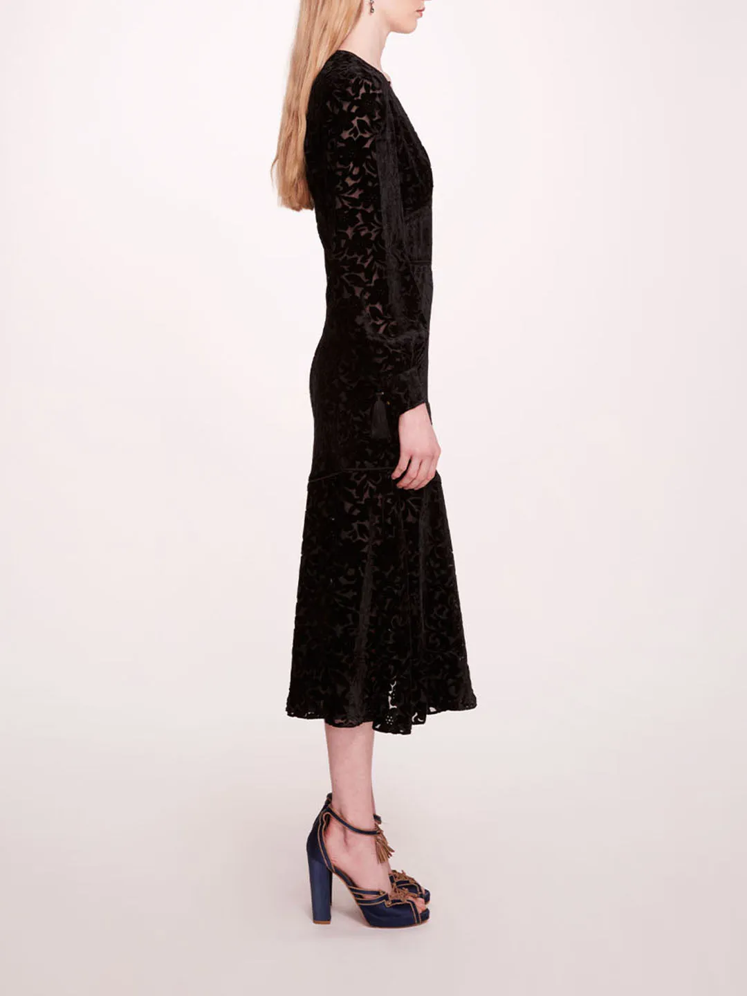 Velvet Burnout Midi Dress