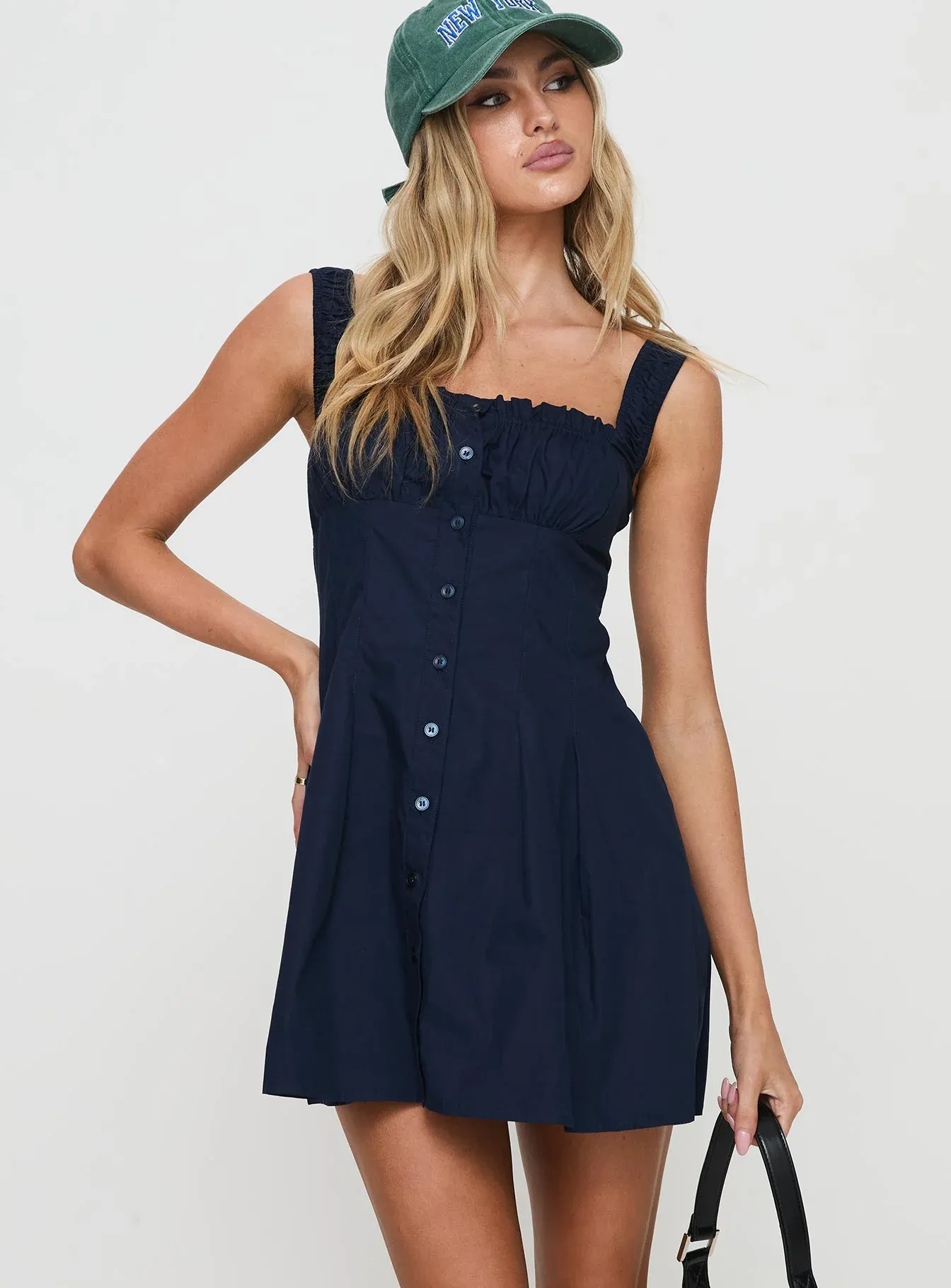 Wait For You Mini Dress Navy Tall
