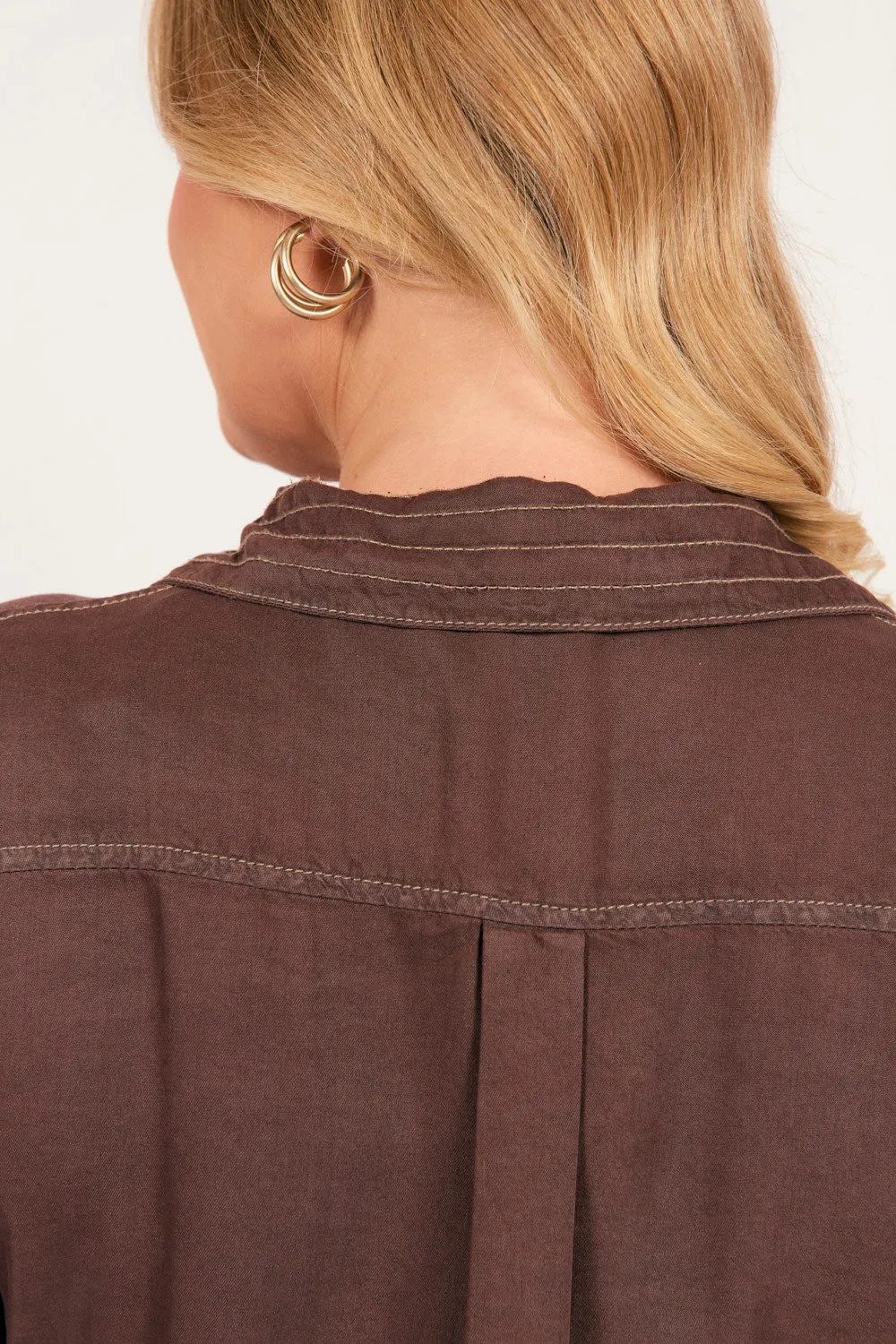 Wendy Tencel Wrap Dress in Chocolate