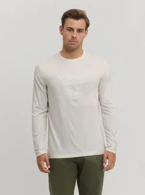 White Embroidered Long Sleeve T-Shirt