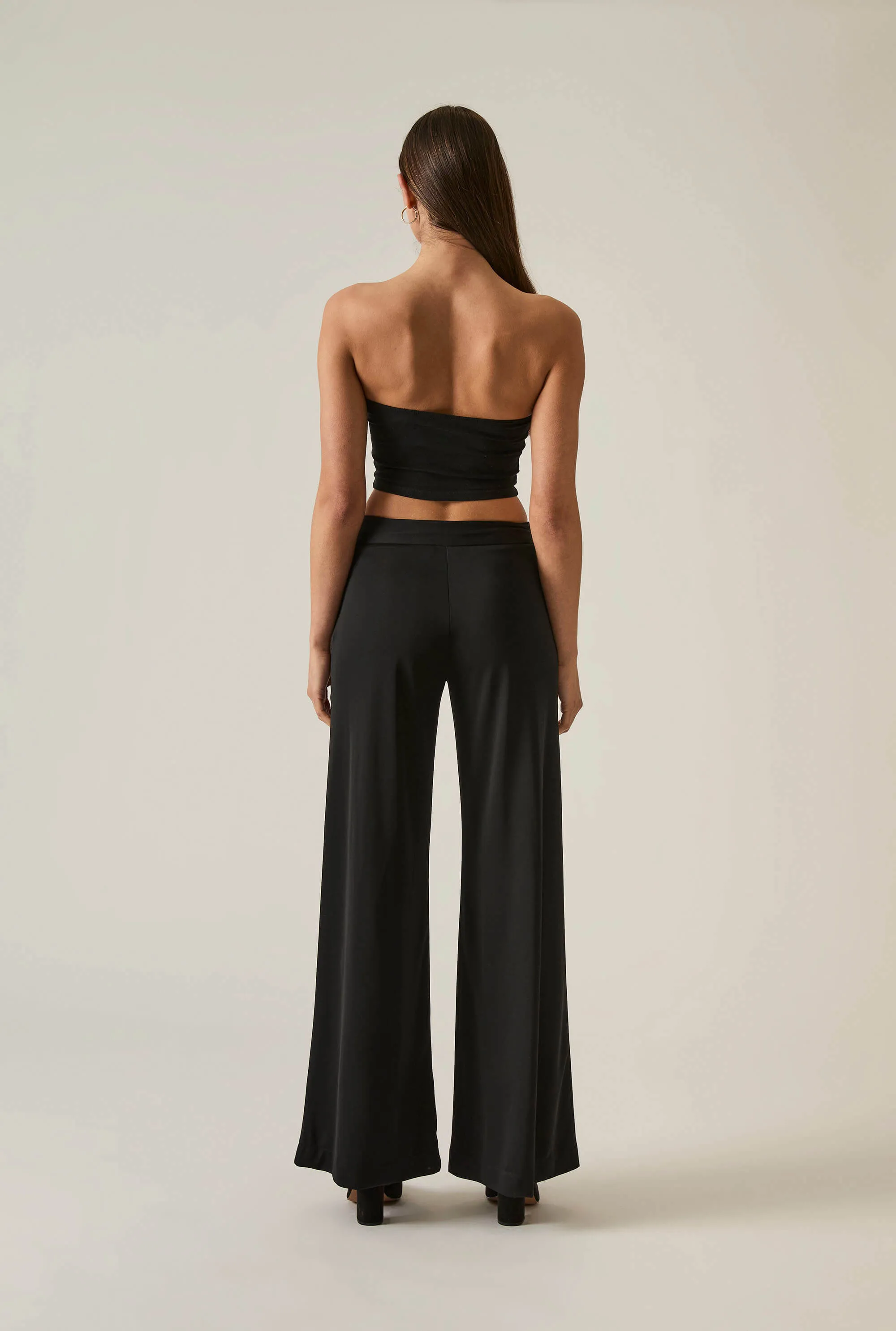 Wide-Leg Black Trousers
