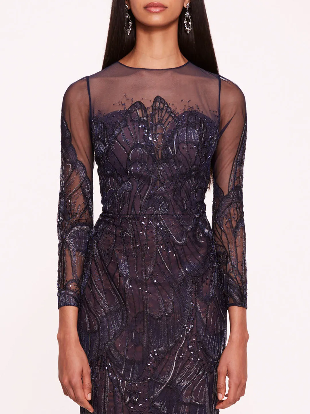 Winged Symphony Midi Dress
