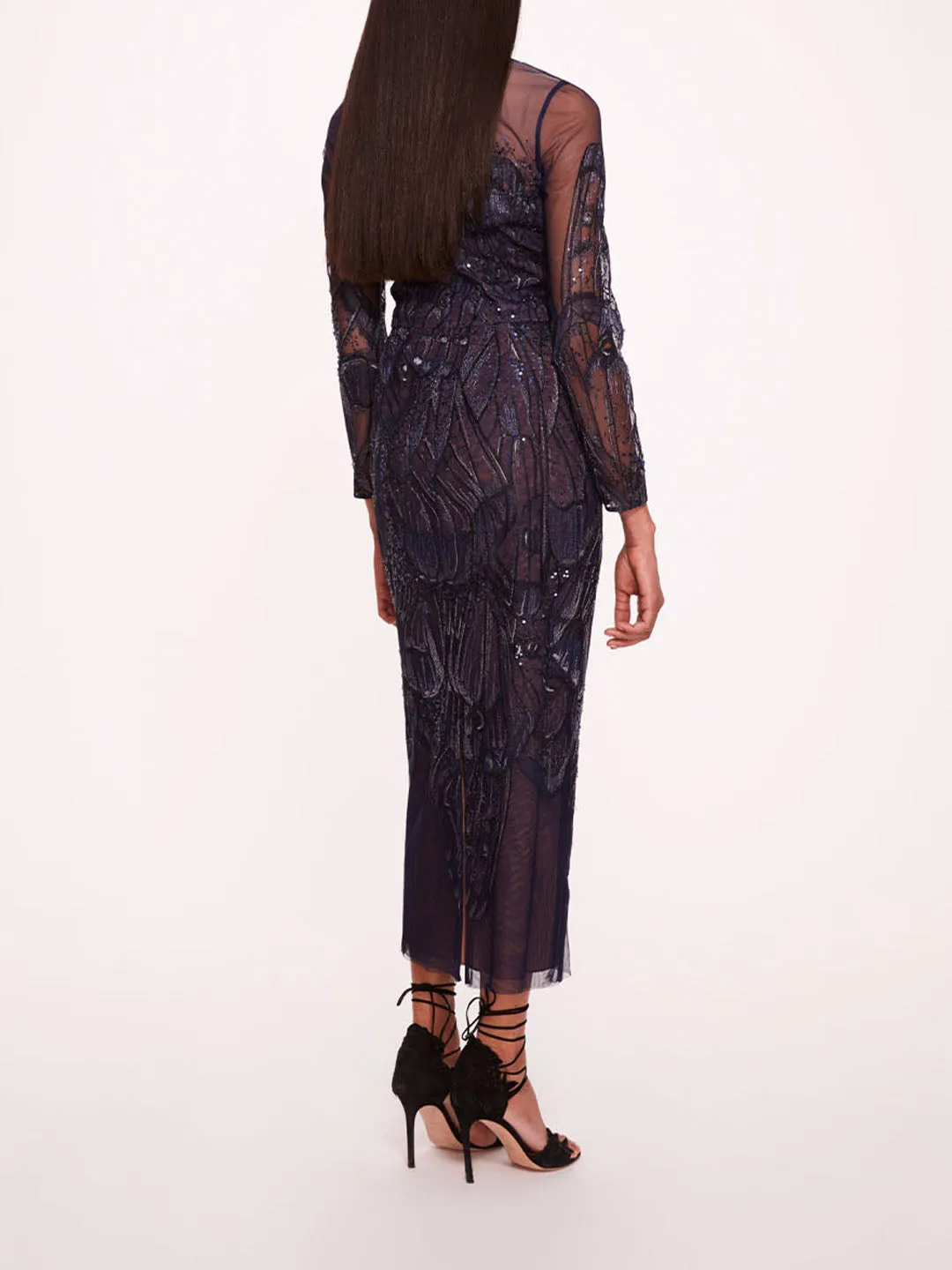 Winged Symphony Midi Dress
