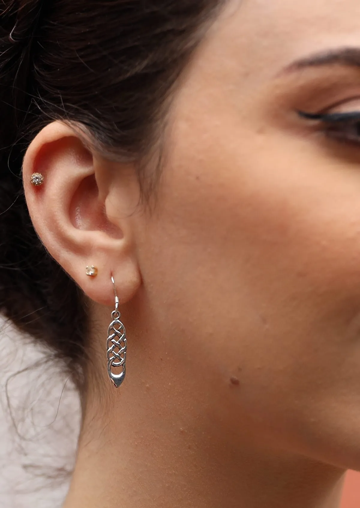 Woven Braid Silver Earrings