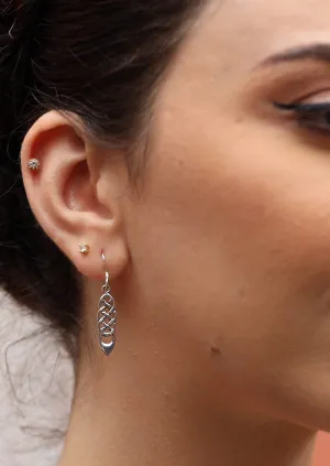 Woven Braid Silver Earrings