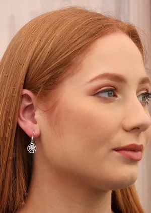 Woven Shield Silver Earrings