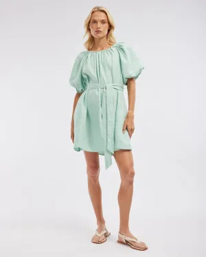 Wren Linen Mini Dress - Seafoam