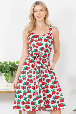 You're A Doll Cotton Dress in Red Berries