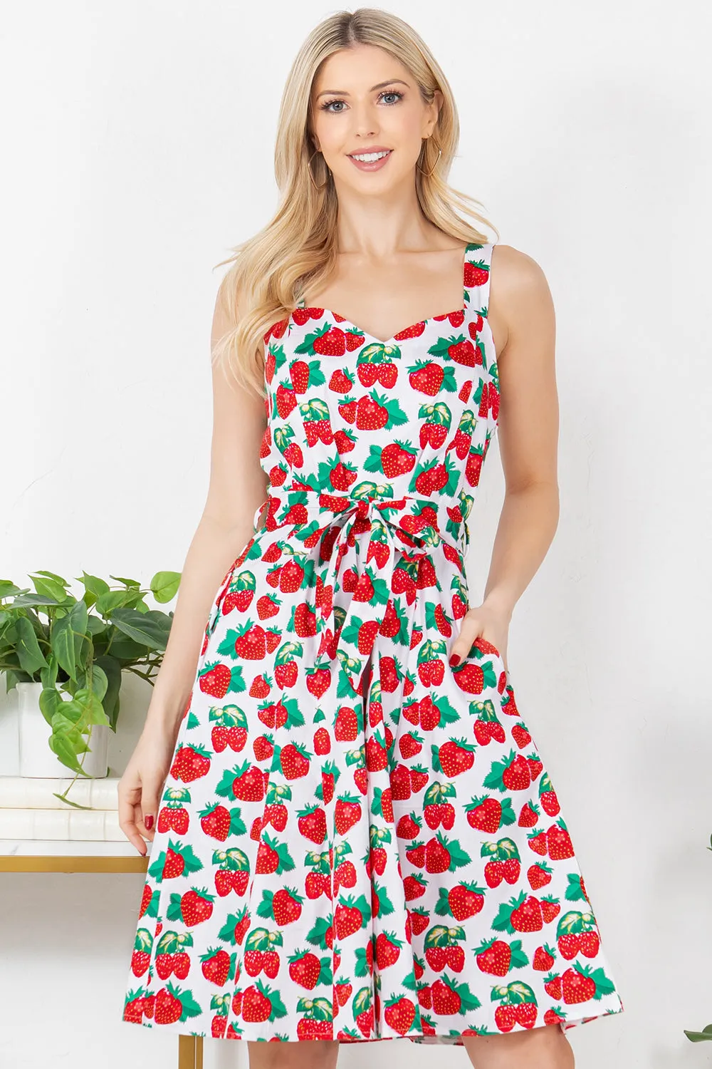 You're A Doll Cotton Dress in Red Berries