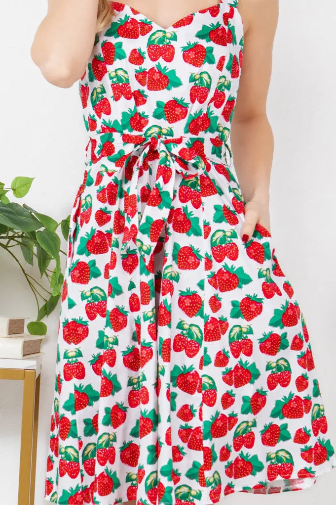 You're A Doll Cotton Dress in Red Berries