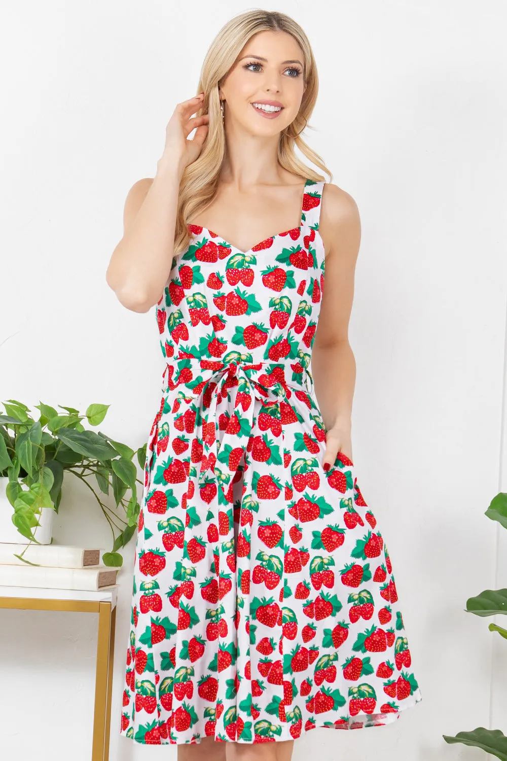 You're A Doll Cotton Dress in Red Berries