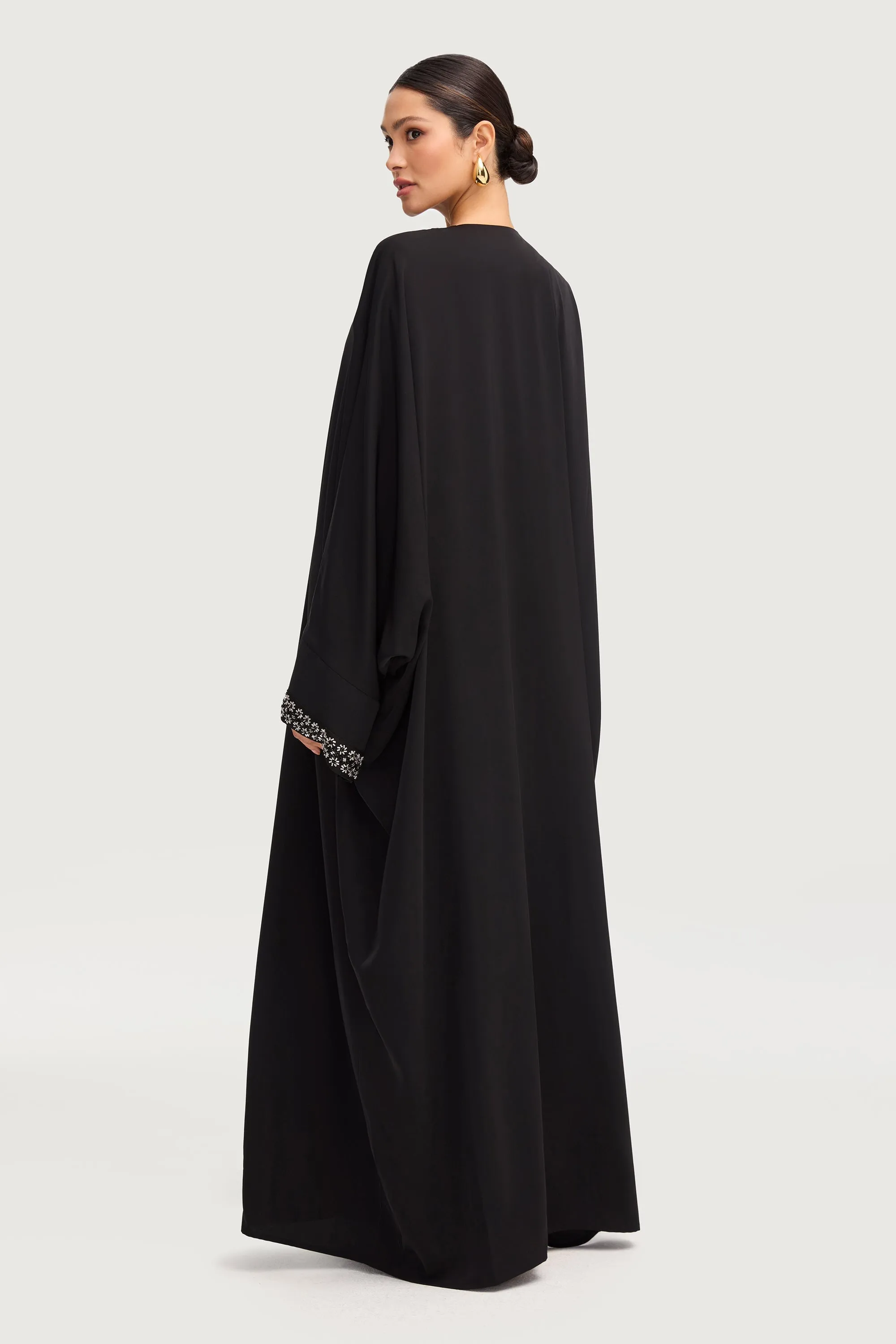 Zeina Black Embellished Abaya